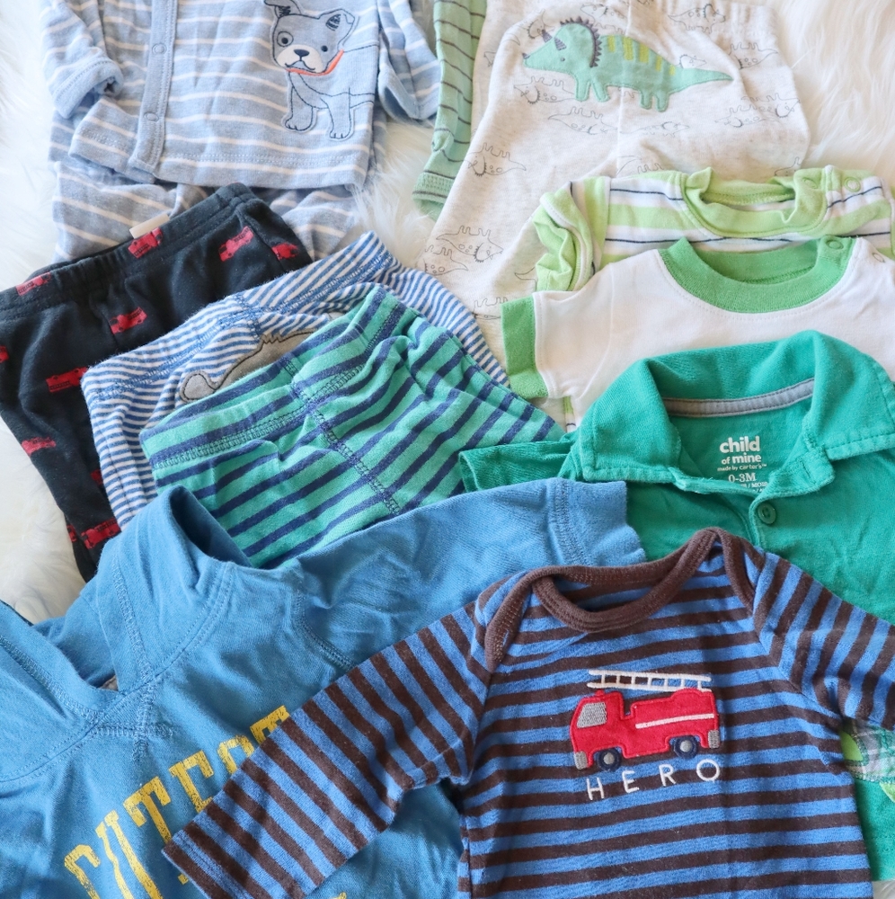 Baby Boy 0-3 Month 12 piece Clothing Bundle